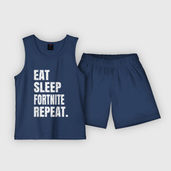 Детская пижама с шортами хлопок EAT sleep Fortnite repeat