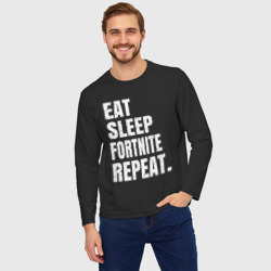 Мужской лонгслив oversize хлопок EAT sleep Fortnite repeat - фото 2