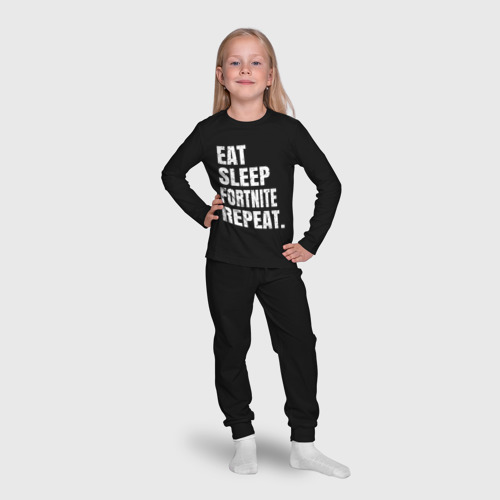 Детская пижама с лонгсливом хлопок с принтом EAT sleep Fortnite repeat, фото #4