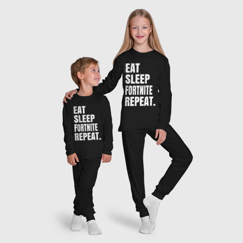 Детская пижама с лонгсливом хлопок с принтом EAT sleep Fortnite repeat, фото #5