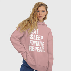 Женское худи Oversize хлопок EAT sleep Fortnite repeat - фото 2