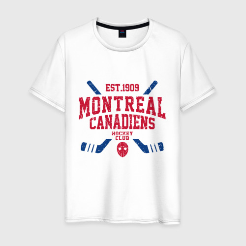 Мужская футболка из хлопка с принтом Монреаль Канадиенс, вид спереди №1