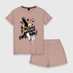 Женская пижама с шортиками хлопок Следуй своим мечтам