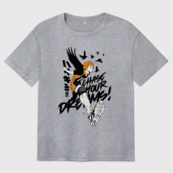 Женская футболка хлопок Oversize Следуй своим мечтам