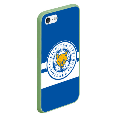 Чехол для iPhone 5/5S матовый Leicester city, цвет салатовый - фото 3