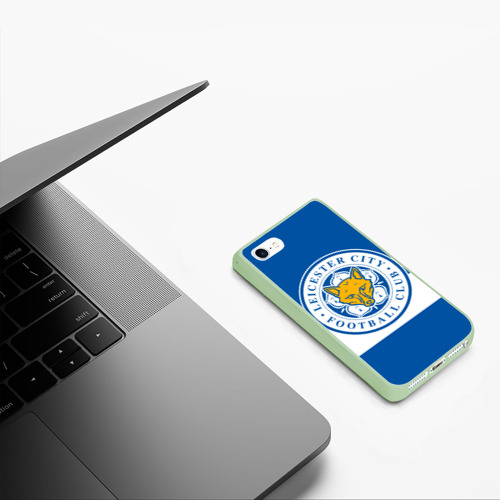 Чехол для iPhone 5/5S матовый Leicester city, цвет салатовый - фото 5