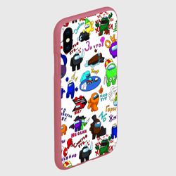 Чехол для iPhone XS Max матовый Among Us stickerbombing - фото 2