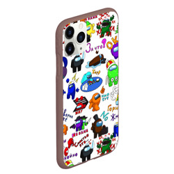 Чехол для iPhone 11 Pro Max матовый Among Us stickerbombing - фото 2