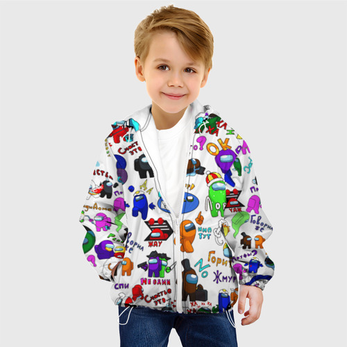 Детская куртка 3D Among Us stickerbombing, цвет белый - фото 3
