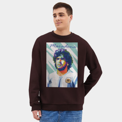 Мужской свитшот oversize без начеса хлопок Марадона золотой мальчик - фото 2