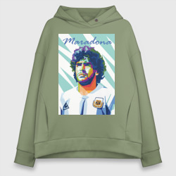 Женское худи Oversize хлопок Марадона золотой мальчик