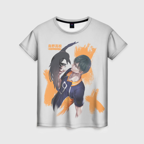 Женская футболка 3D с принтом Кагеяма Тобио, вид спереди #2