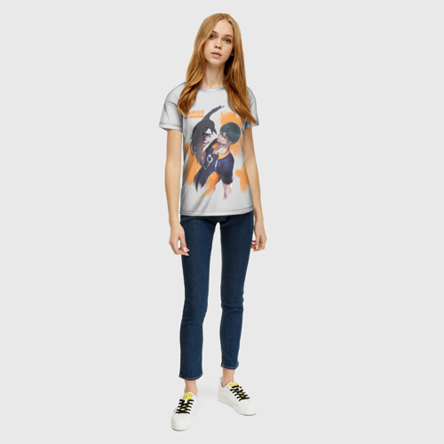 Женская футболка 3D с принтом Кагеяма Тобио, вид сбоку #3