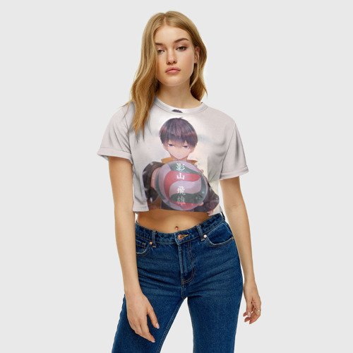 Женская футболка Crop-top 3D Haikyuu!!  Tobio, цвет 3D печать - фото 3