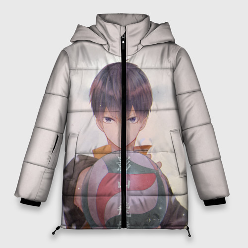 Женская зимняя куртка Oversize Haikyuu!!  Tobio, цвет светло-серый