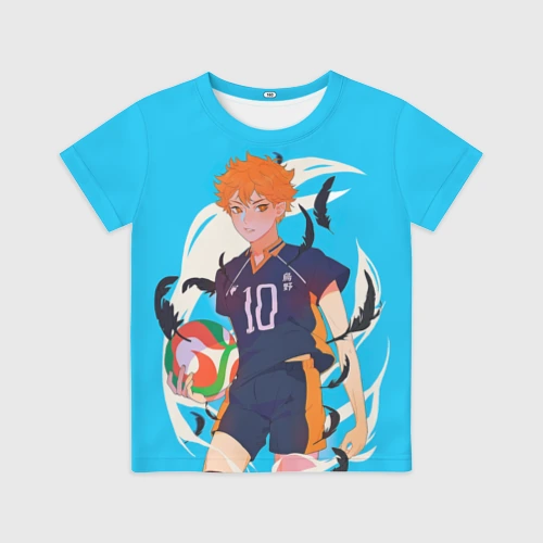 Детская футболка 3D с принтом Хината, вид спереди #2