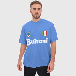 Мужская футболка oversize 3D Диего Марадона Наполи Ретро - фото 2