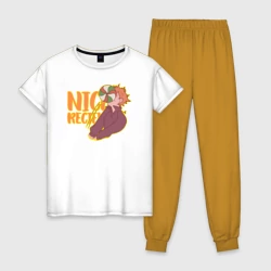 Женская пижама с белой футболкой хлопок Nice recieve
