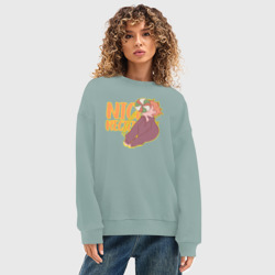 Женский свитшот oversize без начеса хлопок Nice recieve - фото 2