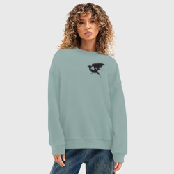 Женский свитшот oversize без начеса хлопок Karasuno Karasuno High - фото 2