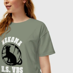 Женская футболка хлопок Oversize Metropolitan Nekoma High - фото 2