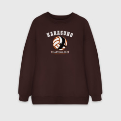 Женский свитшот oversize без начеса хлопок Karasuno volleyball