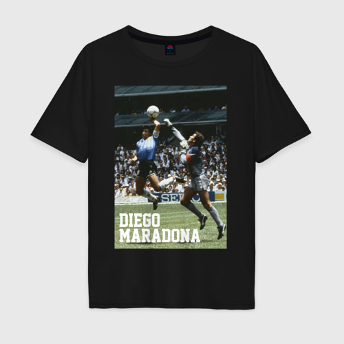 Мужская футболка хлопок Oversize Диего Армандо Марадона, цвет черный