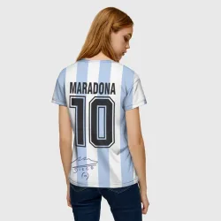 Женская футболка 3D Diego Maradona 10 - автограф - фото 2