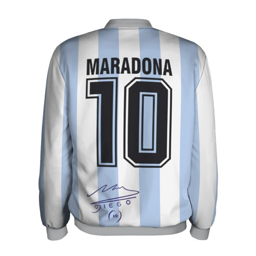 Мужской бомбер 3D Diego Maradona 10 - автограф, цвет меланж - фото 2