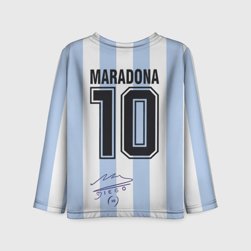 Детский лонгслив 3D Diego Maradona 10 - автограф, цвет 3D печать - фото 2