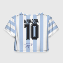 Женская футболка Crop-top 3D Diego Maradona 10 - автограф