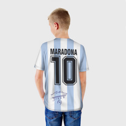 Детская футболка 3D Diego Maradona 10 - автограф - фото 2