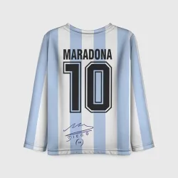 Детский лонгслив 3D Diego Maradona 10 - автограф