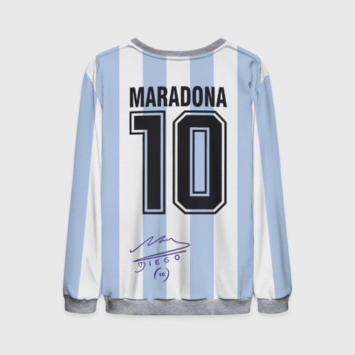 Мужской свитшот 3D Diego Maradona 10 - автограф, цвет меланж - фото 2