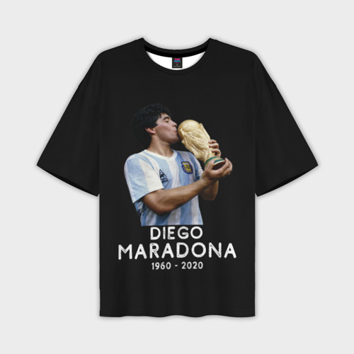 Мужская футболка oversize 3D Diego Maradona, цвет 3D печать