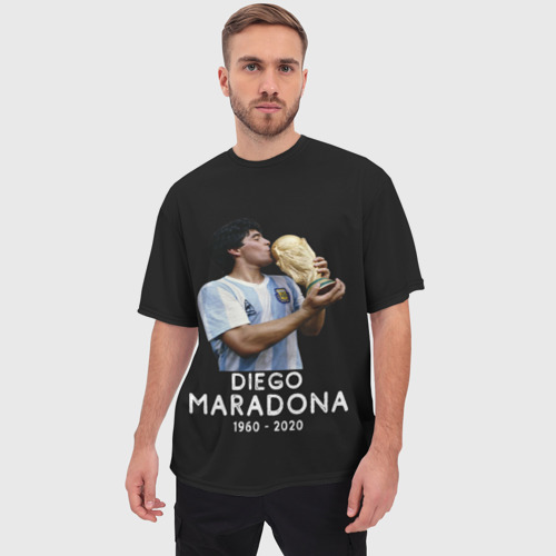 Мужская футболка oversize 3D Diego Maradona, цвет 3D печать - фото 3