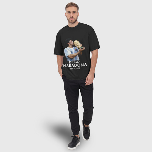 Мужская футболка oversize 3D Diego Maradona, цвет 3D печать - фото 5