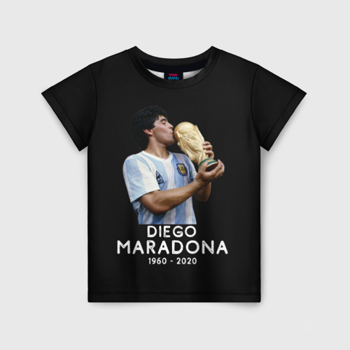 Детская футболка 3D Diego Maradona, цвет 3D печать