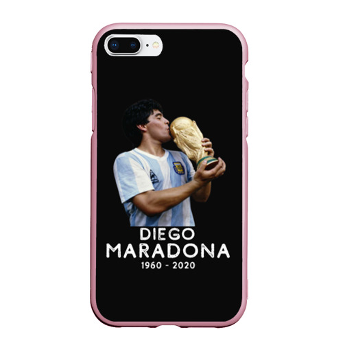 Чехол для iPhone 7Plus/8 Plus матовый Diego Maradona, цвет розовый