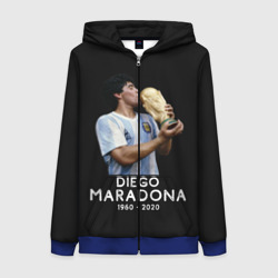 Женская толстовка 3D на молнии Diego Maradona