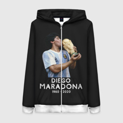 Женская толстовка 3D на молнии Diego Maradona