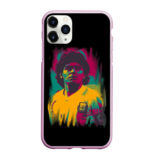 Чехол для iPhone 11 Pro матовый Diego Maradona, цвет розовый