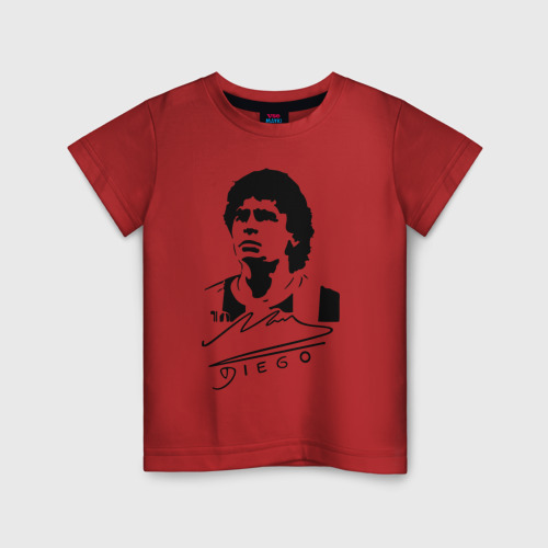 Детская футболка хлопок Diego Maradona, цвет красный
