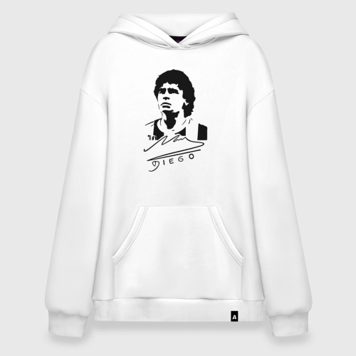 Худи SuperOversize хлопок Diego Maradona, цвет белый