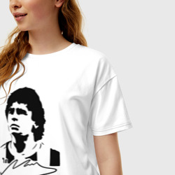 Женская футболка хлопок Oversize Diego Maradona - фото 2