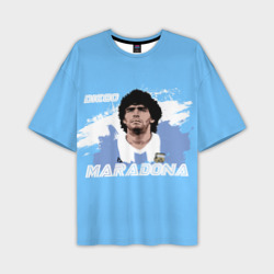 Мужская футболка oversize 3D Диего Марадона