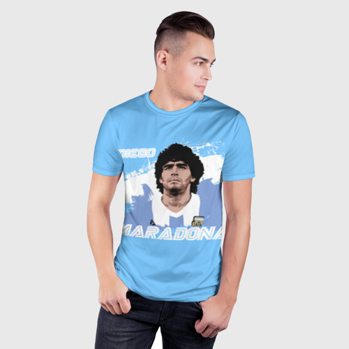 Мужская футболка 3D Slim Диего Марадона, цвет 3D печать - фото 3