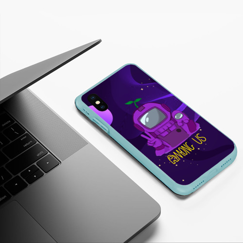 Чехол для iPhone XS Max матовый Among Us x Fortnite, цвет мятный - фото 5