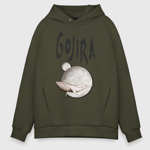 Мужское худи Oversize хлопок Gojira, цвет хаки