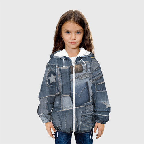 Детская куртка 3D с принтом Jeans life, вид сбоку #3